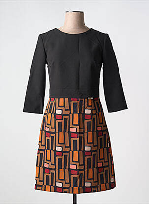 Rochie scurtă mâneci 3/4 mâneci 3/4 negru QUATRE VINGT JOURS femeie