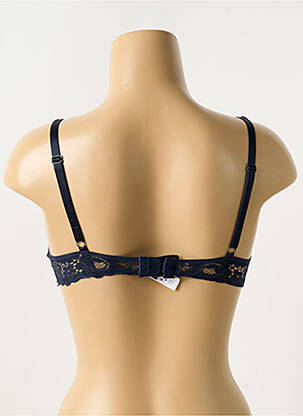 Sutien efect material satinat sutien cupe întregi cu decolteu înalt albastru PASSIONATA femeie
