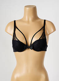 Sutien efect material satinat top sutien push-up negru PASSIONATA femme