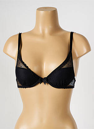 Sutien efect material satinat top sutien push-up negru PASSIONATA femeie
