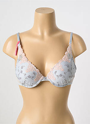 Sutien efect material satinat top sutien push-up gri PASSIONATA femeie