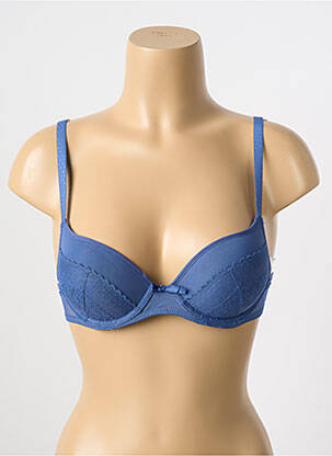 Sutien efect material satinat top sutien push-up albastru PASSIONATA femeie
