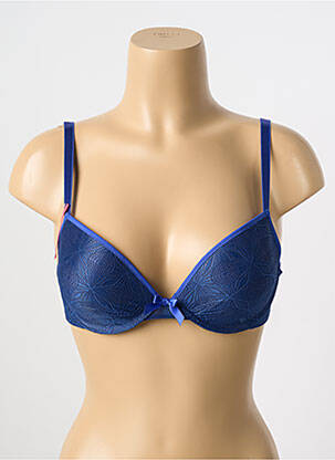 Sutien efect material satinat top sutien push-up albastru PASSIONATA femeie