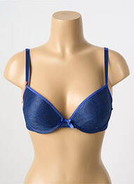 Sutien efect material satinat top sutien push-up albastru PASSIONATA femme