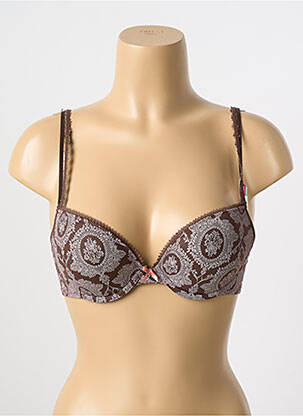 Sutien efect material satinat top sutien push-up maro PASSIONATA femeie