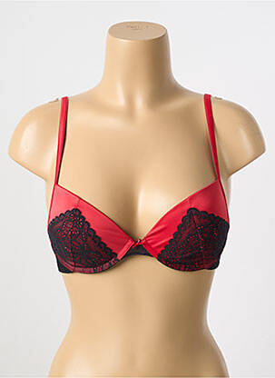 Sutien efect material satinat top sutien push-up roșu PASSIONATA femeie