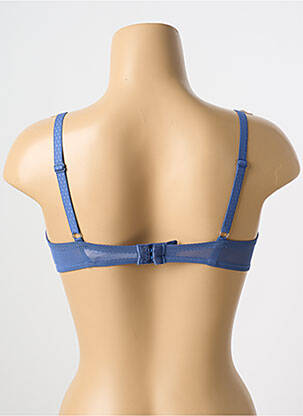 Sutien efect material satinat sutien cupe întregi cu decolteu înalt albastru PASSIONATA femeie