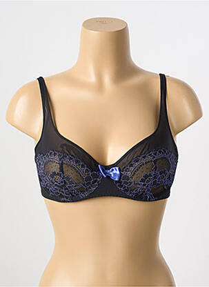 Sutien efect material satinat sutien cupe întregi cu decolteu înalt negru PASSIONATA femeie
