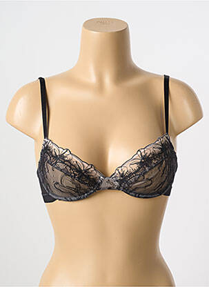 Sutien efect material satinat sutien cupe întregi cu decolteu înalt negru PASSIONATA femeie