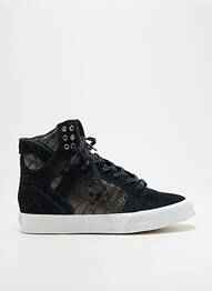 Adidași nubuc toc plat până la 3 cm negru SUPRA femme
