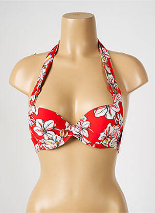 Sutien de costum de baie bretele elastice top sutien push-up roșu AUBADE femeie
