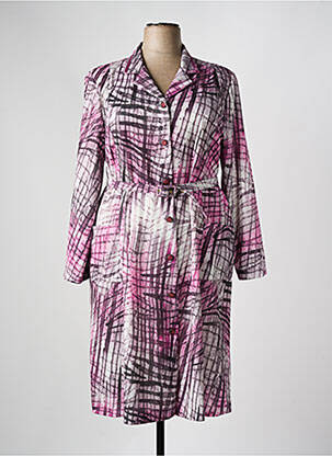 Rochie midi imprimeu fantezie mâneci lungi violet GEVANA femeie