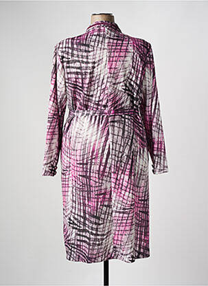 Rochie midi imprimeu fantezie mâneci lungi violet GEVANA femeie