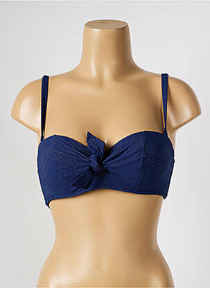 Sutien de costum de baie bretele elastice reglabile top sutien push-up albastru SIMONE PERELE femeie