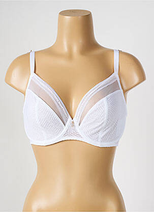 Sutien broderie sutien cupe întregi cu decolteu înalt alb CHANTELLE femeie