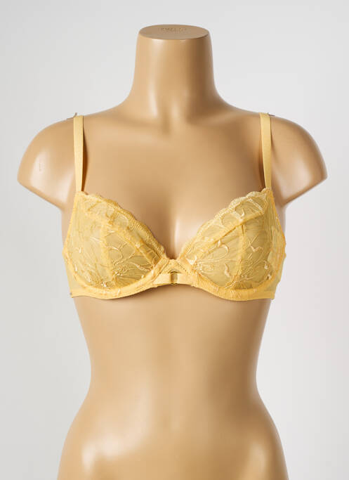 Sutien ușoară și transparentă sutien cupe întregi cu decolteu înalt galben CHANTELLE femme