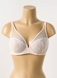 Sutien efect material satinat sutien cupe întregi cu decolteu înalt roz SIMONE PERELE femme