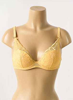 Sutien efect material satinat top sutien modelat galben CHANTELLE femeie