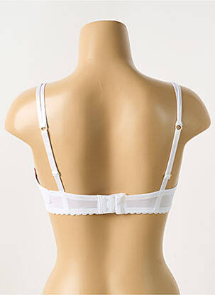 Sutien efect material satinat sutien cupe întregi cu decolteu înalt alb PASSIONATA femeie
