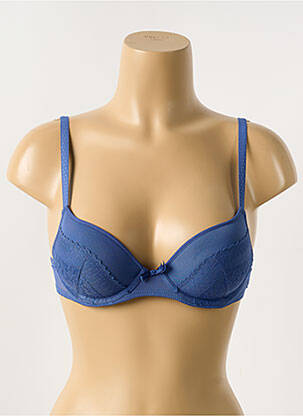 Sutien efect material satinat top sutien push-up albastru PASSIONATA femeie