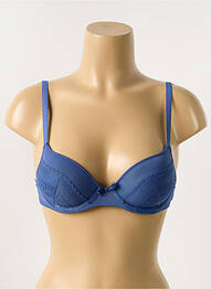 Sutien efect material satinat top sutien push-up albastru PASSIONATA femme