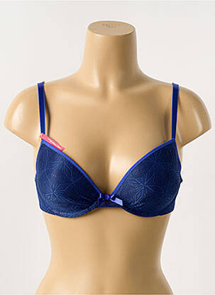 Sutien efect material satinat top sutien push-up albastru PASSIONATA femeie