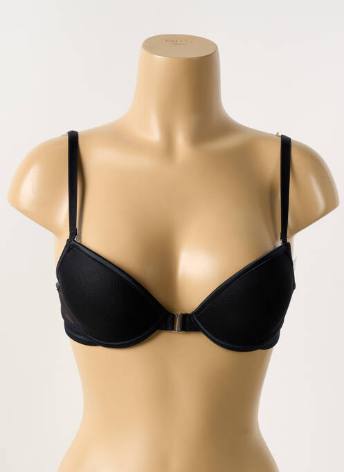 Sutien efect material satinat top sutien push-up negru IMPLICITE femme