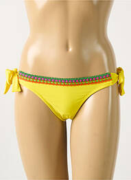 Chiloți de baie efect material satinat bikini galben ANTIGEL femme