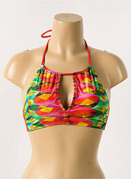 Sutien de costum de baie elasticitate top triunghiuri roșu ANTIGEL femeie