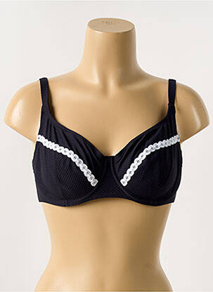 Sutien de costum de baie elasticitate sutien cupe întregi cu decolteu înalt negru ANTIGEL femeie