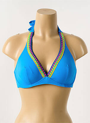 Sutien de costum de baie elasticitate top triunghiuri albastru ANTIGEL femeie
