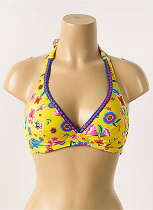 Sutien de costum de baie bretele elastice detașabile galben ANTIGEL femeie