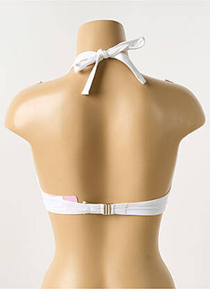 Sutien de costum de baie elasticitate top triunghiuri alb ANTIGEL femeie