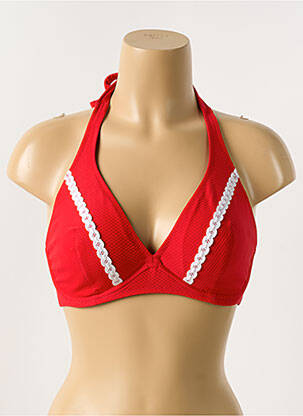 Sutien de costum de baie elasticitate top triunghiuri roșu ANTIGEL femeie