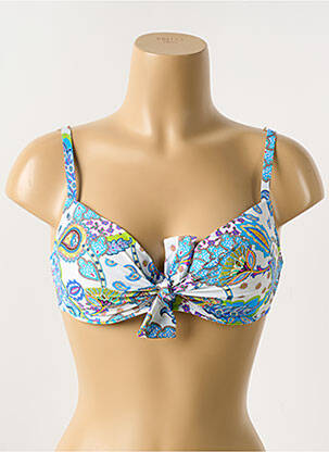 Sutien de costum de baie elasticitate top sutien modelat albastru ANTIGEL femeie