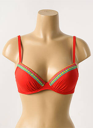 Sutien de costum de baie elasticitate top sutien modelat roșu ANTIGEL femeie