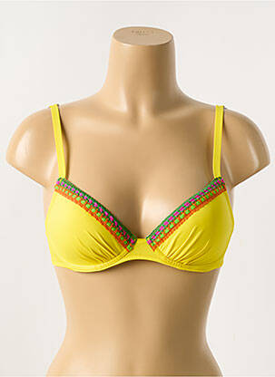 Sutien de costum de baie elasticitate top sutien modelat galben ANTIGEL femeie