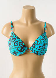 Sutien de costum de baie elasticitate sutien cupe întregi cu decolteu înalt albastru ANTIGEL femme
