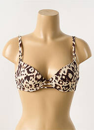 Sutien de costum de baie elasticitate sutien cupe întregi cu decolteu înalt maro ANTIGEL femme