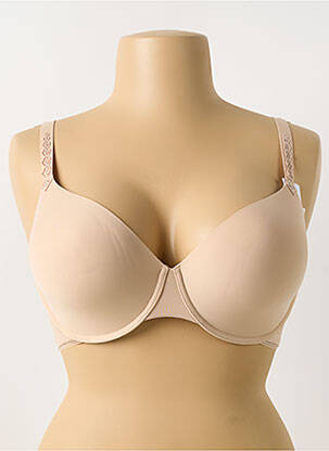 Sutien efect material satinat top sutien modelat culoare piersică SIMONE PERELE femeie