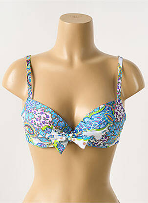 Sutien de costum de baie elasticitate top sutien push-up albastru ANTIGEL femeie