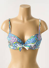 Sutien de costum de baie elasticitate top sutien push-up albastru ANTIGEL femme