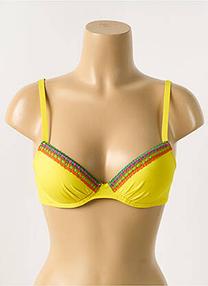 Sutien de costum de baie elasticitate top sutien push-up galben ANTIGEL femeie