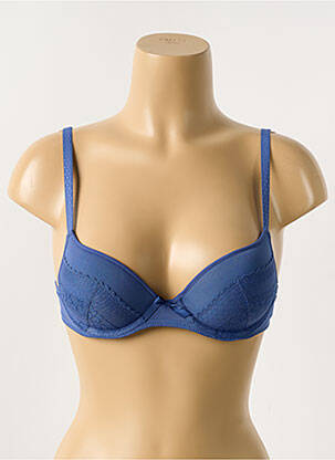 Sutien efect material satinat top sutien push-up albastru PASSIONATA femeie