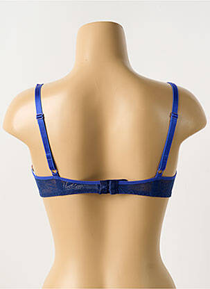 Sutien efect material satinat sutien cupe întregi cu decolteu înalt albastru PASSIONATA femeie