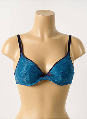 Sutien efect material satinat sutien cupe întregi cu decolteu înalt verde PASSIONATA femeie