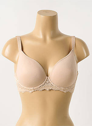 Sutien efect material satinat top sutien modelat culoare piersică SIMONE PERELE femeie