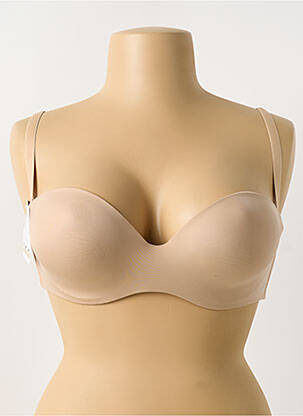 Sutien efect material satinat top sutien modelat culoare piersică SIMONE PERELE femeie