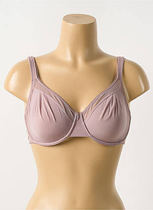 Sutien țesătură tulle sutien cupe întregi cu decolteu înalt violet GEMMA femeie