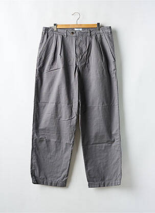Pantalon chino țesătură poplin talie înaltă gri WANF bărbat